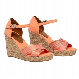 Tommy Hilfiger Tommy Metallic High Wedge Sandal W boty FW0FW04753 pomerančový