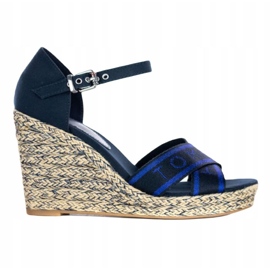 Tommy Hilfiger Tommy Metallic High Wedge Sandal W boty FW0FW04753 modrý Tommy Hilfiger Tommy Metallic High Wedge Sandal W boty FW0FW04753 modrý