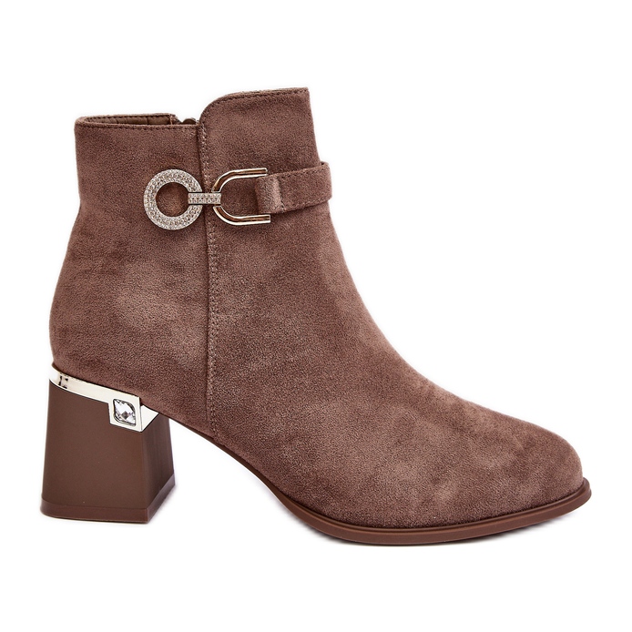 WJ2 Módní dámské hnědé semišové kotníkové boty Nola hnědý WJ2 Módní dámské hnědé semišové kotníkové boty Nola hnědý