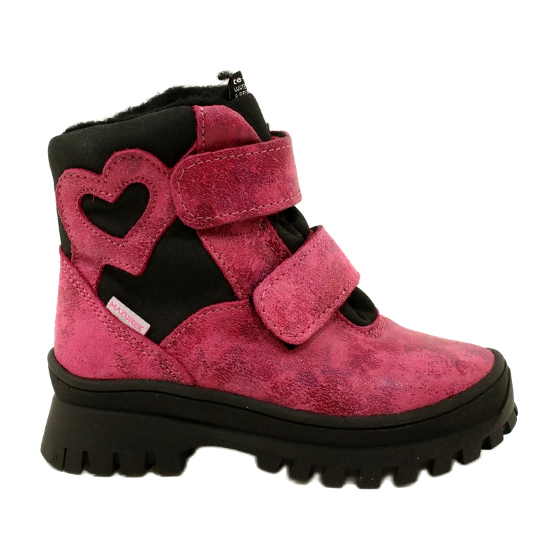 Dívčí kožené sněhové boty vodotěsné boty Te-Por Mazurek 1351 Pink růžový