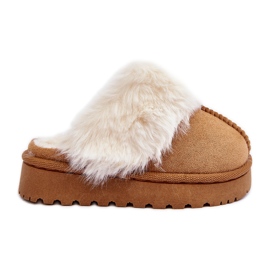 Dětské pantofle s kožíškem Camel Birasta hnědý