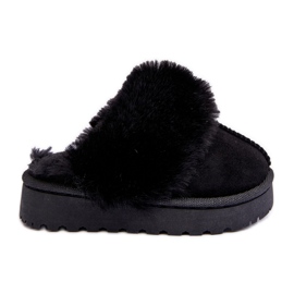 Dětské pantofle s kožíškem, Black Birasta černá