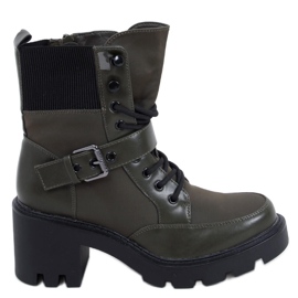 Šněrovací kozačky na podpatku Brooks DK.GREEN zelený