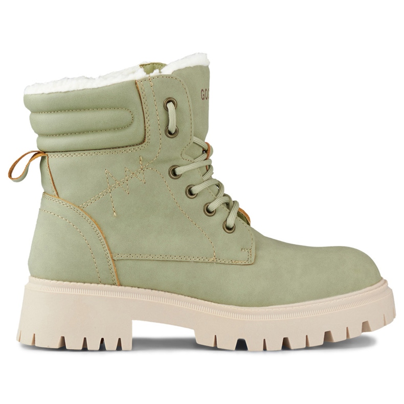 Světle zelené zateplené dámské kozačky zelená Světle zelené zateplené dámské kozačky zelená