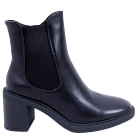 Klasické boty na vysokém podpatku Clea Black černá