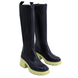 Kozačky s barevnou podrážkou od Woods BLACK/BLUE černá