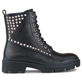 Dámské skalní dělníky z ekokůže černá