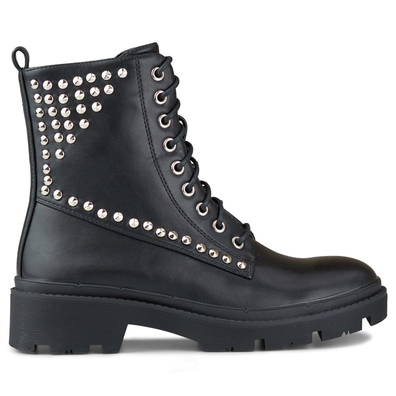 Dámské skalní dělníky z ekokůže černá