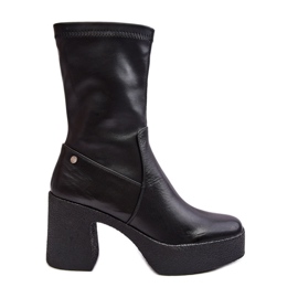 Dámské kožené kotníkové boty GOE MM2N4047 Black černý