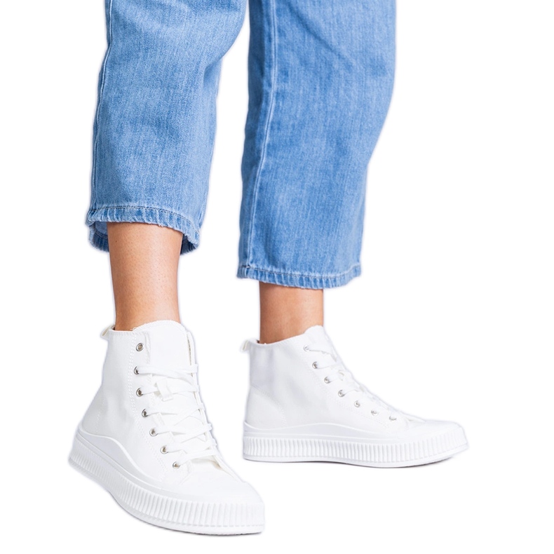 Bílé tenisky na vysoké platformě Guerrino bílý