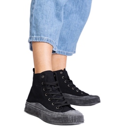 Černé tenisky na vysoké platformě Guerrino černý