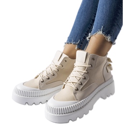 Inna Béžové tenisky na vysoké platformě Grotta béžový Inna Béžové tenisky na vysoké platformě Grotta béžový