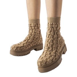 Hnědé kotníkové boty se svrškem ponožky od Arlingtonu hnědý