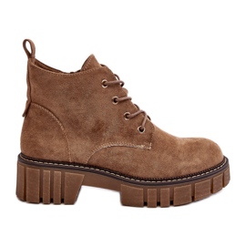 Sergio Leone Semišové zateplené šněrovací kotníkové boty, tmavě béžová, Bjorg béžový