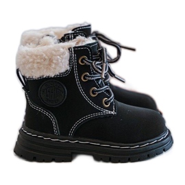 Dětské boty Trapper se zipem a ovčí kůží, černá Marialee černý
