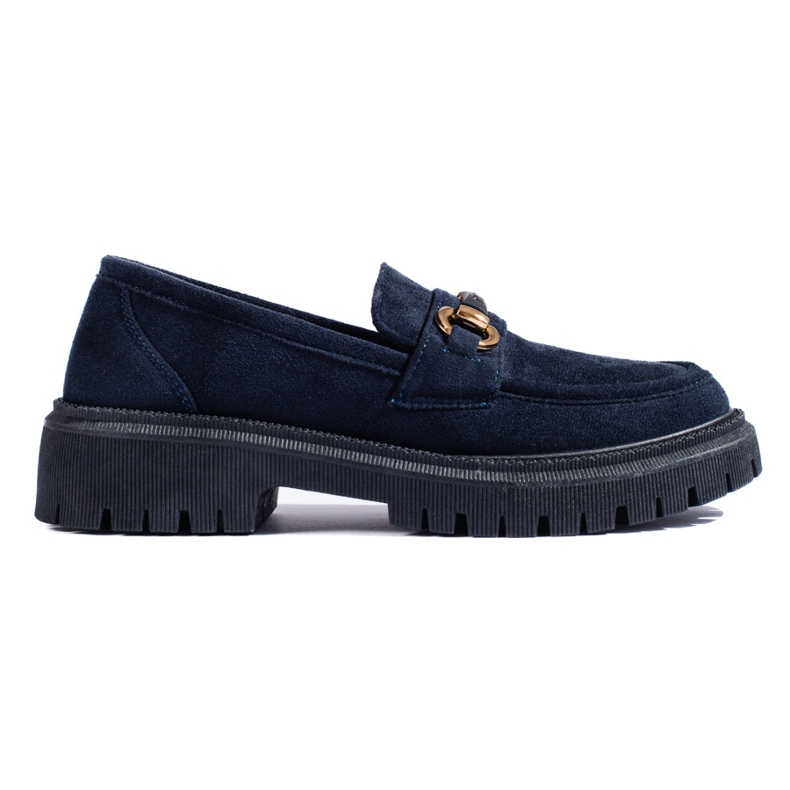 Dámské semišové mokasíny Shelovet v tmavě modré barvě modrý