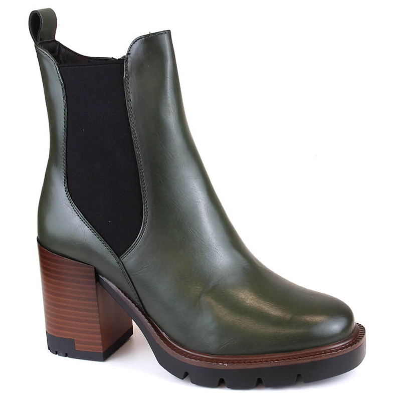 Dámské boty Chelsea, zateplené, zelené, Potocki SZ12175 zelená