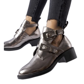 Tmavě metalické kotníkové boty vysokého střihu od Ritaldi stříbrný