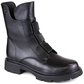 Dámské černé zateplené kozačky na zip Filippo DBT4890 černý