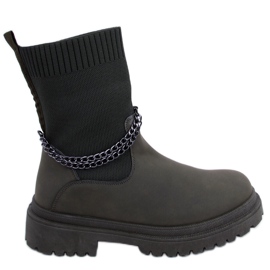 Kozačky s pružným svrškem Jesse Blackish Green zelený