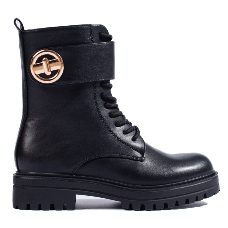 SHELOVET Černé dámské baggy s přezkou černá