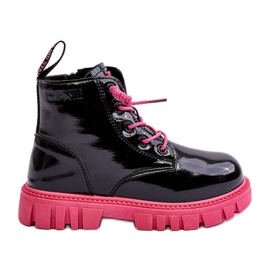 Zateplené patentované dětské boty Big Star MM374148 Black and Pink černý