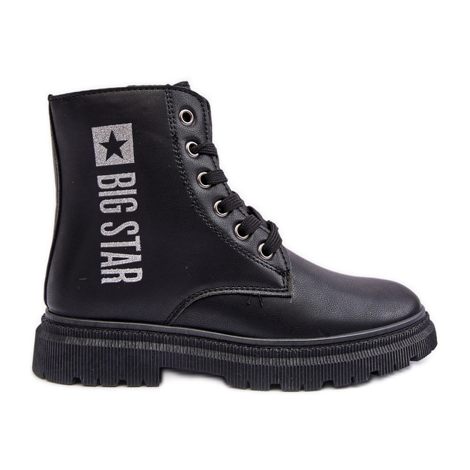 Dětské kožené zateplené boty Big Star MM374152 Black černá