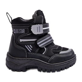 Dětské zateplené boty na suchý zip Black Big Star MM374129 černý