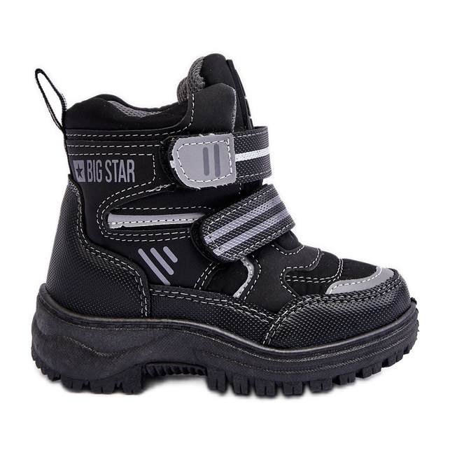 Dětské zateplené boty na suchý zip Black Big Star MM374129 černá
