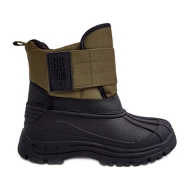 Dětské zateplené sněhule na suchý zip Khaki Big Star MM374123 zelená