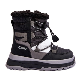 Dětské zateplené sněhule se zipem Black Big Star MM374193 černý