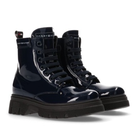 Šněrovací botička Tommy Hilfiger modrá W T4A5-33040-0775800-800 černý