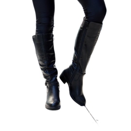 Černé kozačky Castelvetro na nízkém podpatku černá