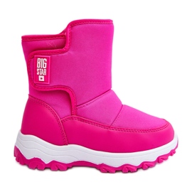 Dětské zateplené sněhule na suchý zip Pink Big Star MM374121 růžový Dětské zateplené sněhule na suchý zip Pink Big Star MM374121 růžový