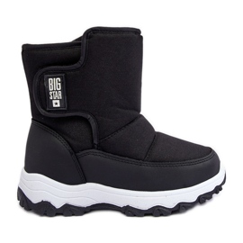 Dětské zateplené sněhule na suchý zip Black Big Star MM374119 černá Dětské zateplené sněhule na suchý zip Black Big Star MM374119 černá