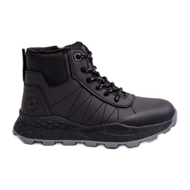 Dětské zateplené trekové boty Trapper Black Big Star MM374203 černá