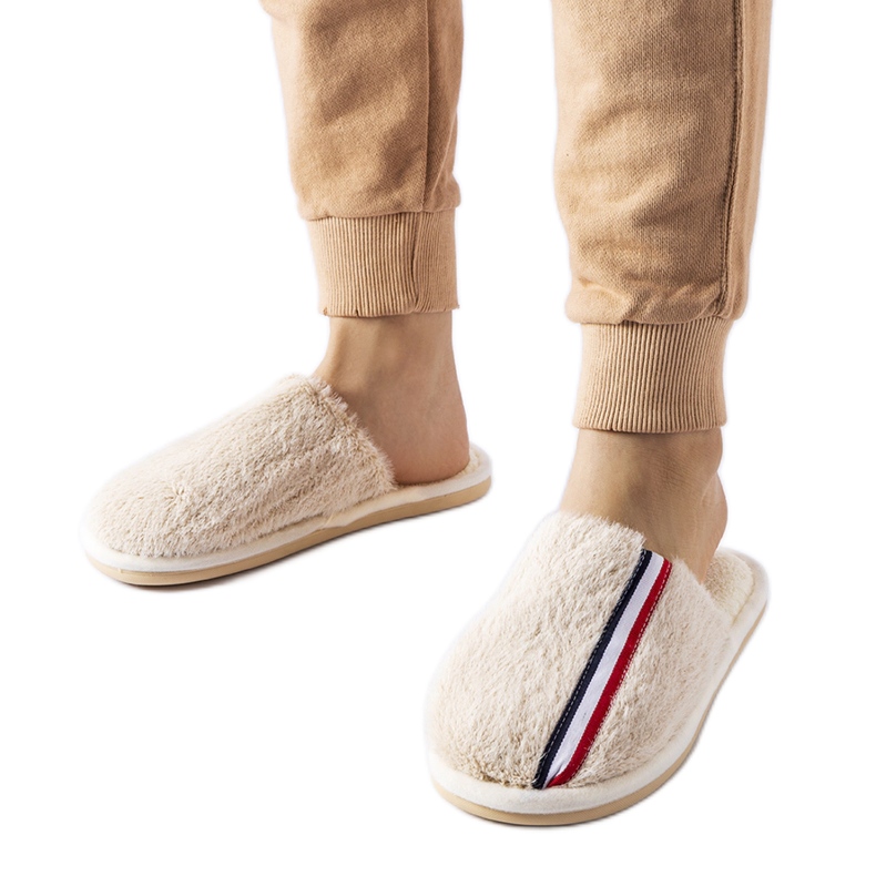 Béžové pantofle béžový