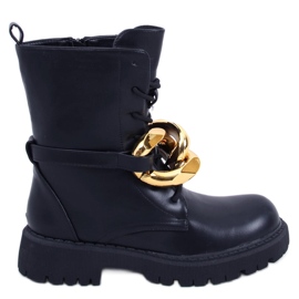 Šněrovací kozačky Barkley Black černý