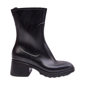 Dámské matné polobotky na vysokém podpatku Galoshes Black Bertaida černý