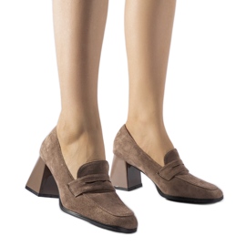 Hnědé lodičky s patentovaným Mill podpatkem hnědý