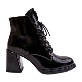 S.Barski Dámské šněrovací boty D&amp;A CR8163 Black černý
