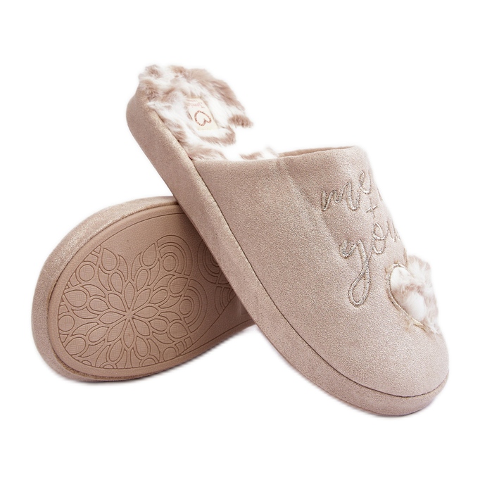 Béžové dámské lesklé pantofle Geraja béžový