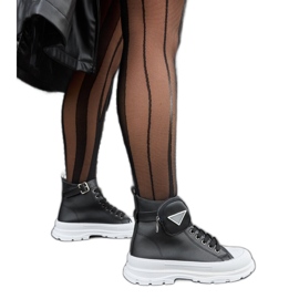 Černé tenisky Bolman na vysoké platformě černý