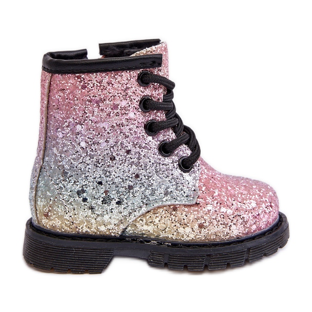 Dětské třpytivé zateplené kozačky se zipem Multicolor Saussa vícebarevný Dětské třpytivé zateplené kozačky se zipem Multicolor Saussa vícebarevný