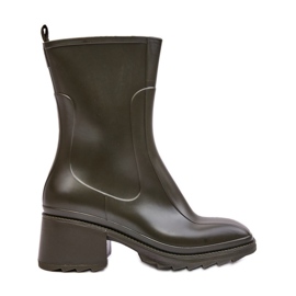 Dámské matné polokozačky Galoshes Dark Green Bertaida zelený