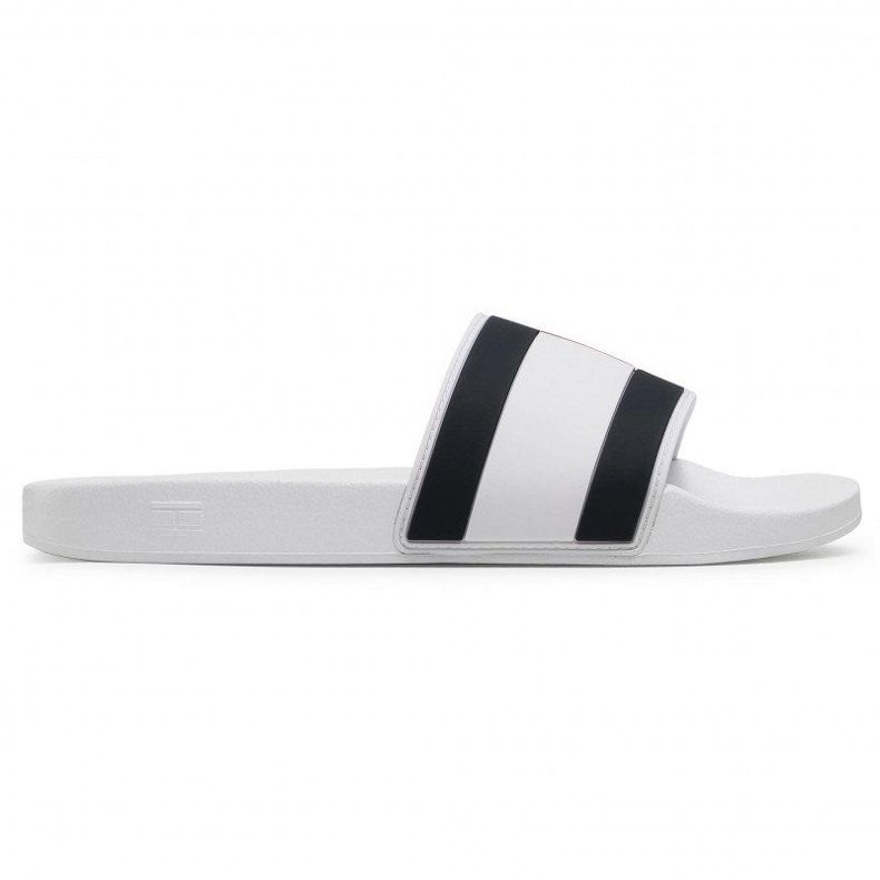 Žabky Tommy Hilfiger Essential Flag Pool Slide M FM0FM03484-YBR bílý Žabky Tommy Hilfiger Essential Flag Pool Slide M FM0FM03484-YBR bílý