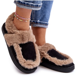 Dámské pantofle s kožíškem Black Sailey černý