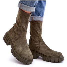 Zelené nazouvací ploché boty Divella Workers zelený