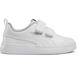 Dětské boty Puma Courtflex v2 V bílé 371543 04 bílý Dětské boty Puma Courtflex v2 V bílé 371543 04 bílý