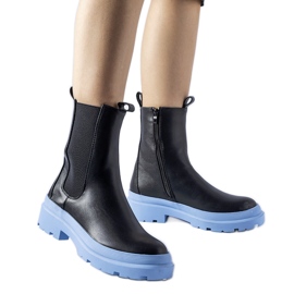 Černé boty Georgette s modrou podrážkou černý